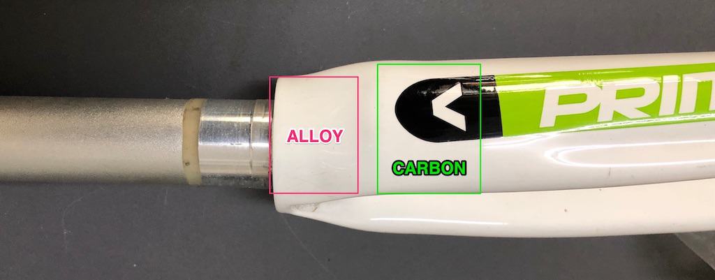 alloy steerer bonded to carbon 