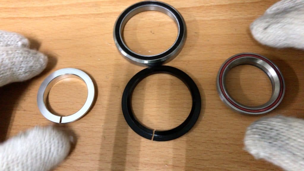 bearing components of a bike headset