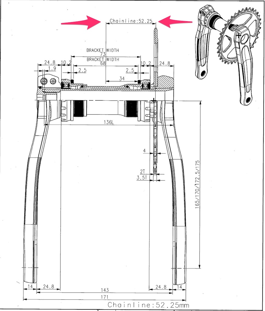 Direct Mount 52 25 Chain Line