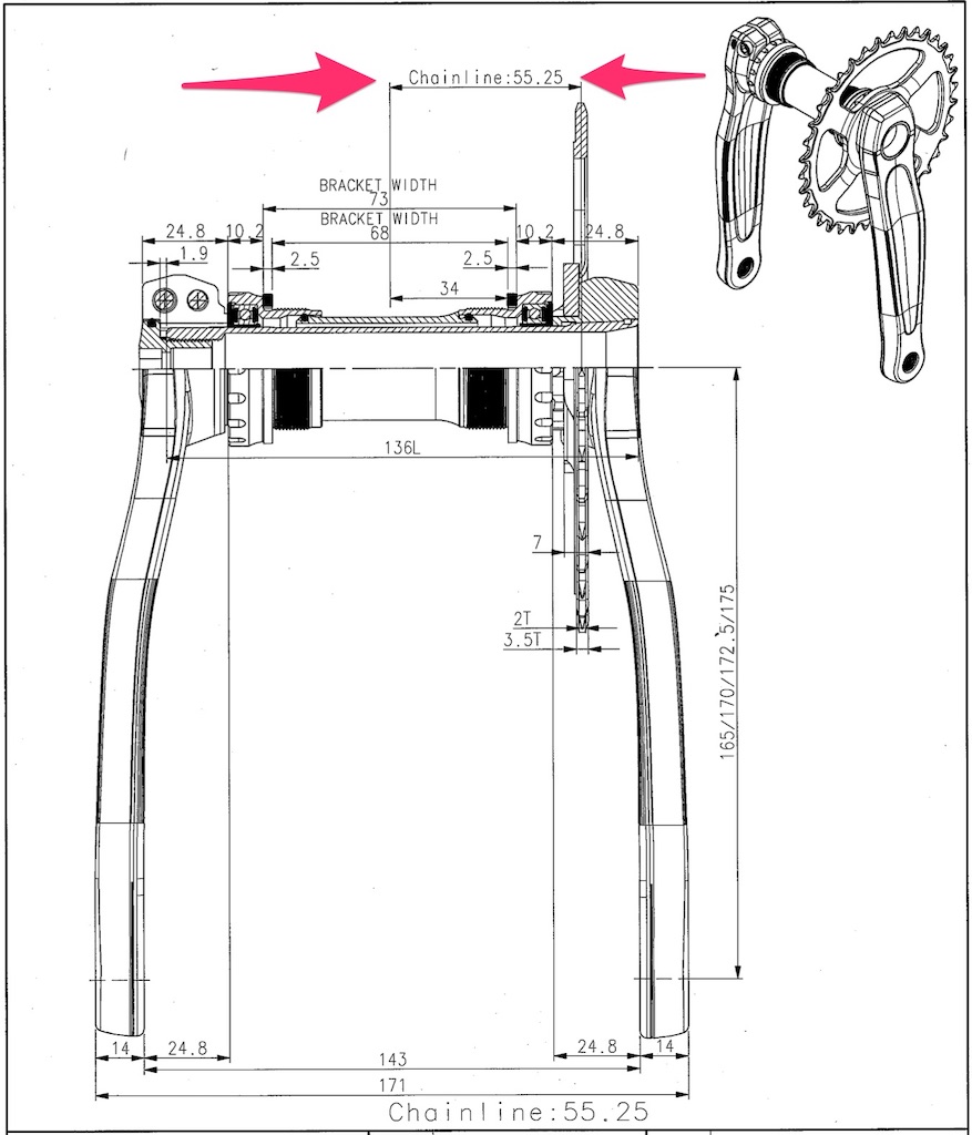 Direct Mount 55 25 Chain Line