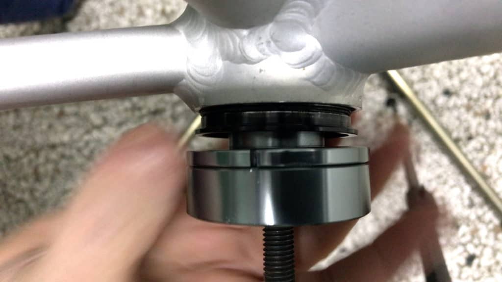 Installing pf30 press component to bottom bracket