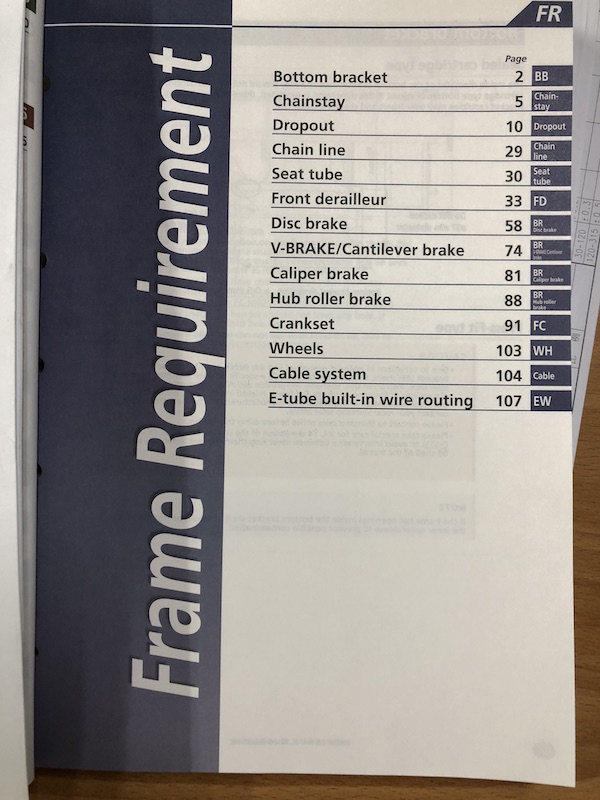 Shimano Frame Spec